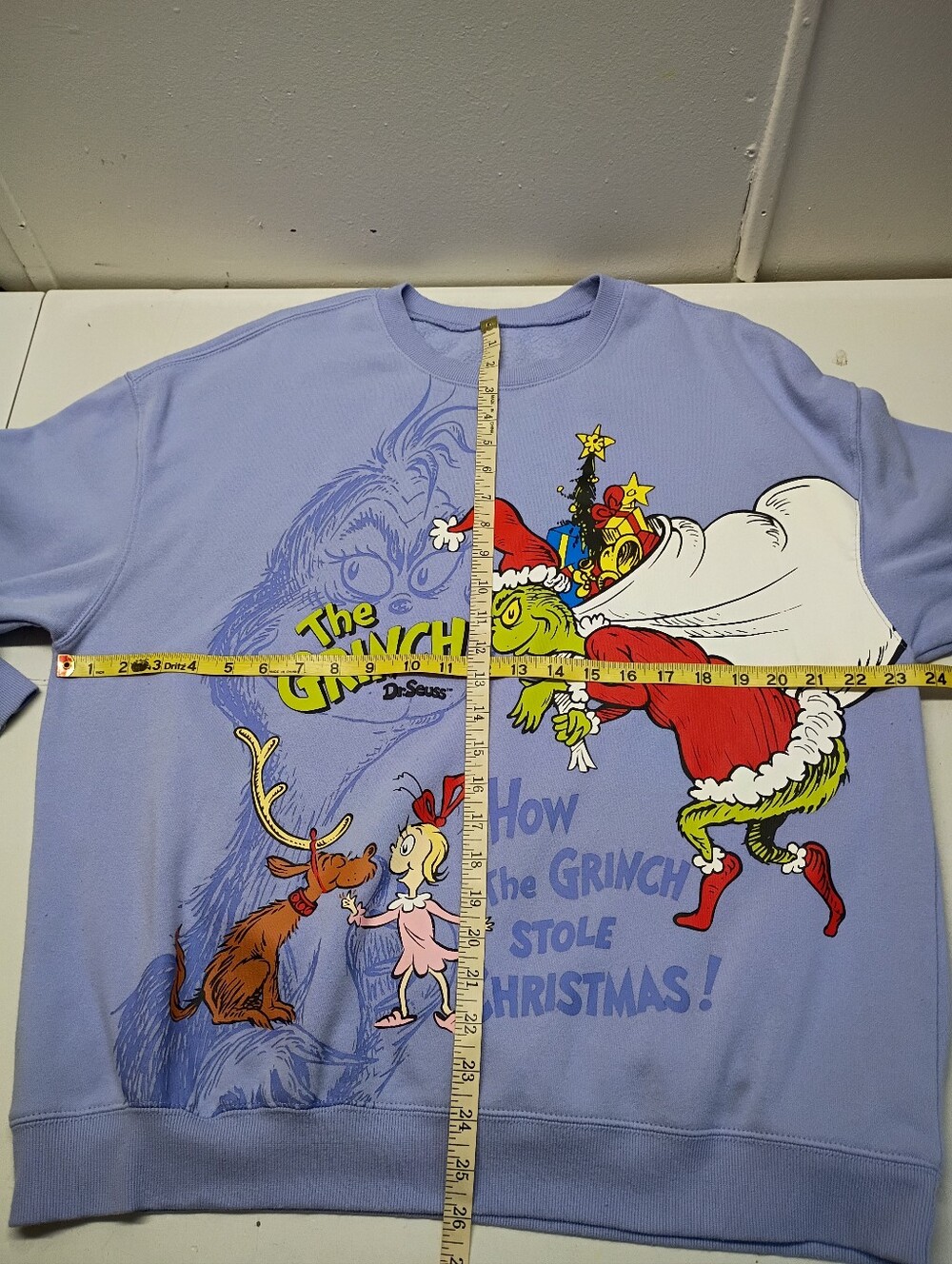 Dr. Seuss Grinch Sweatshirt Sz XXL Women's Purple Crew Neck Christmas Holidays - Picture 6 of 7